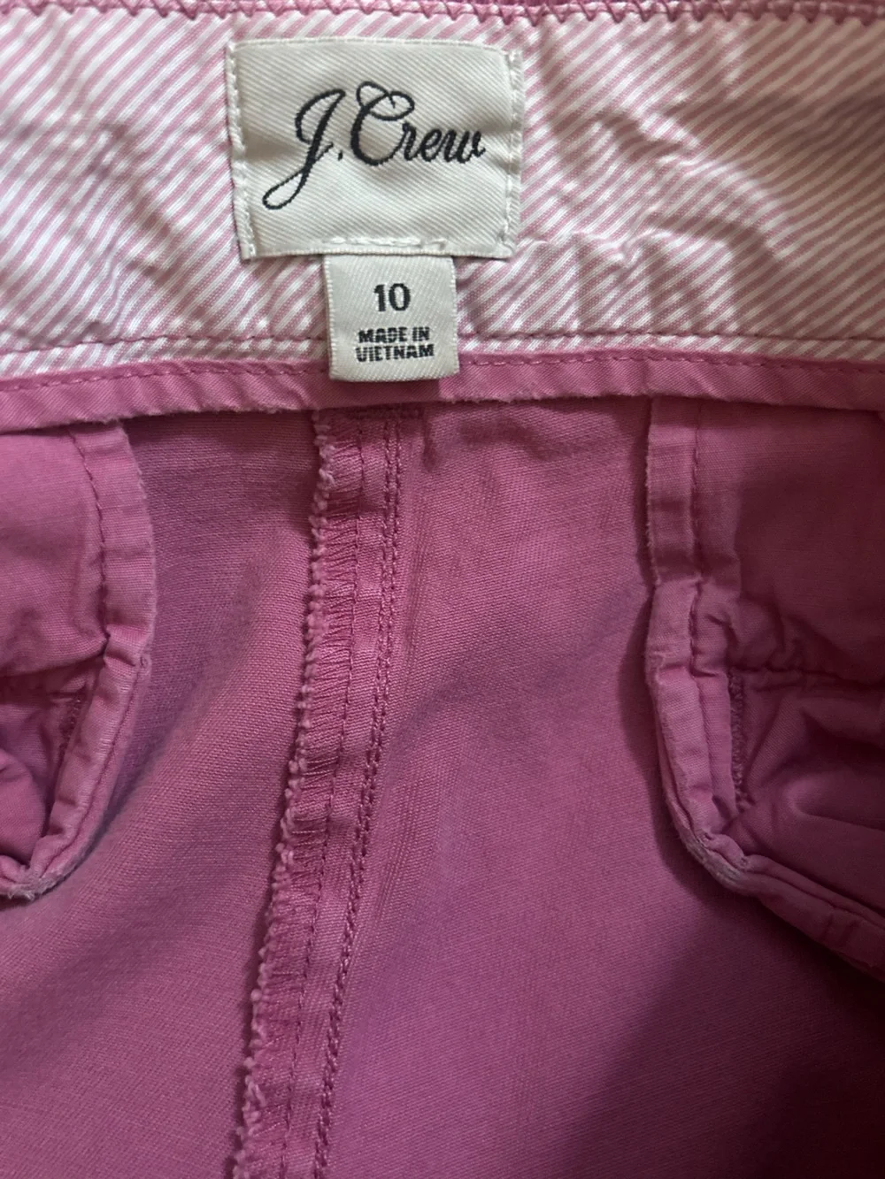 J. Crew Pink Barbiecore Preppy Women's Cotton Bermuda Dopamine Shorts Size 10